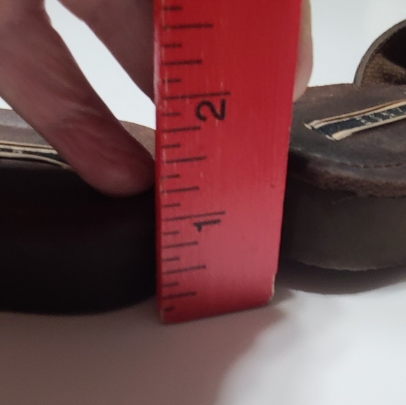 Vintage ESNY Brown Women's or Girls Flip Flops with Bead Work Size 6 - Picture 3 of 8